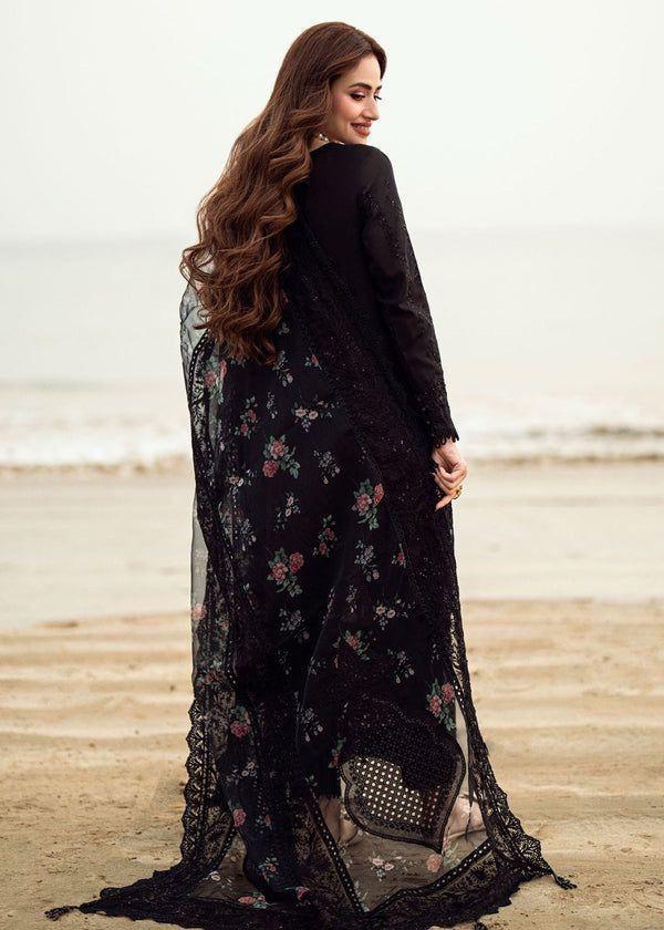 Embroidery lawn with chikenkari work